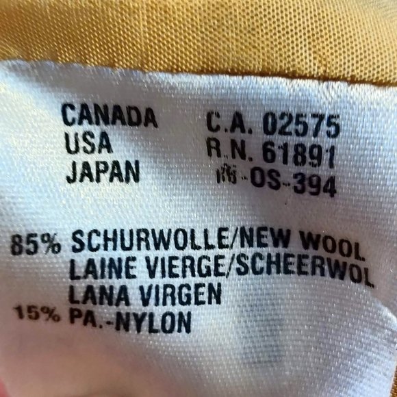 Escada Womens Vtg Yellow Wool Nylon Open Front Pockets Lined Blazer 38 (US M) - Picture 10 of 12